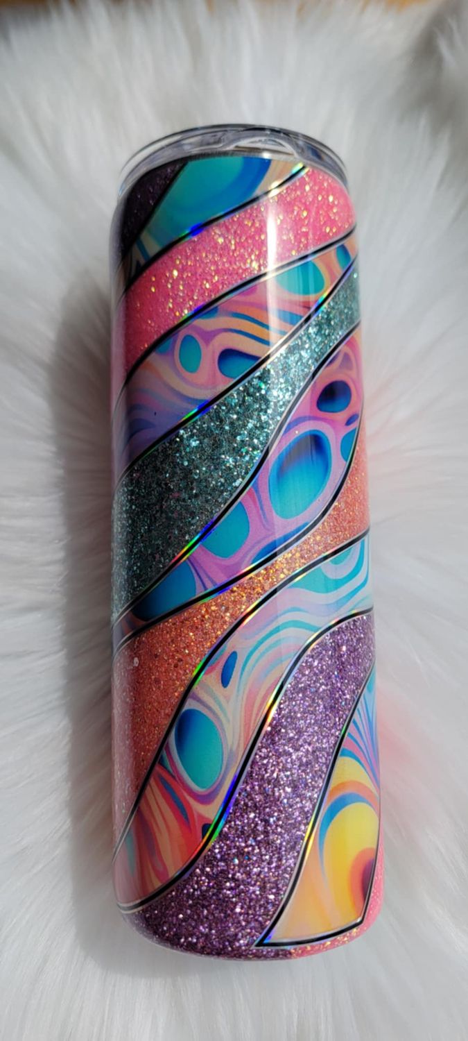 20oz Swirl with Stars of vinyl