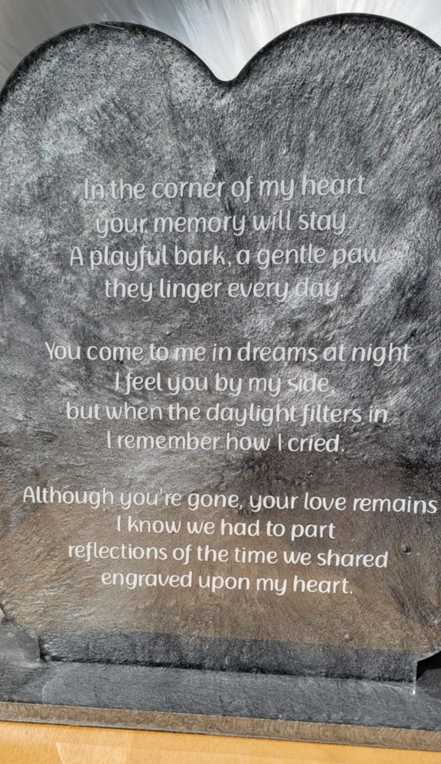 Dog Paw Memorial Plaque (You choose the colors)
