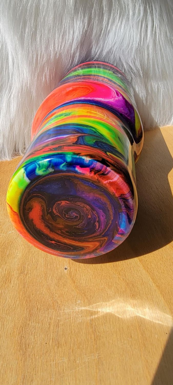 40oz Rainbow Swirl with glow