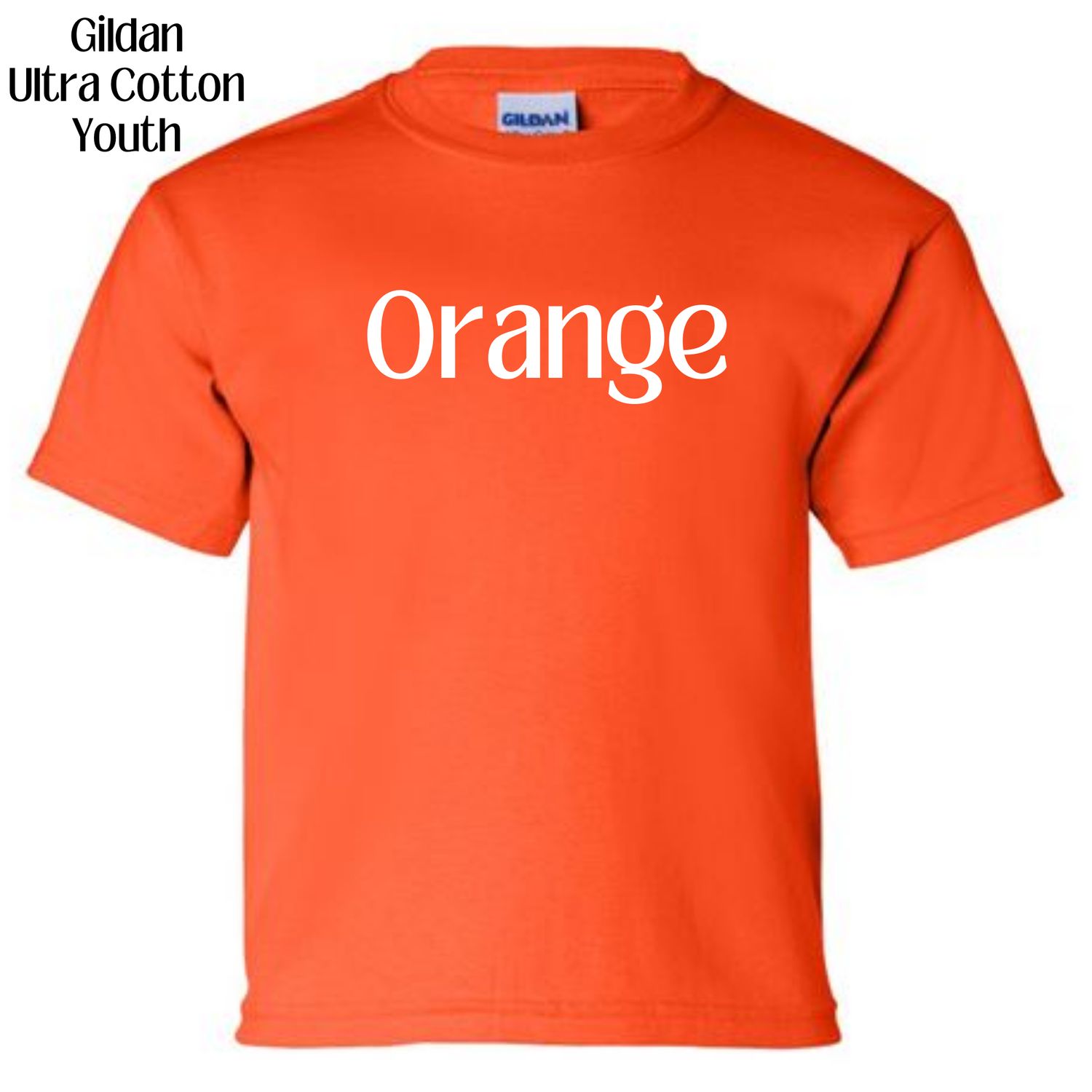 All Gildan Ultra Cotton YOUTH colors available (subject to change if unavailable from vendors)