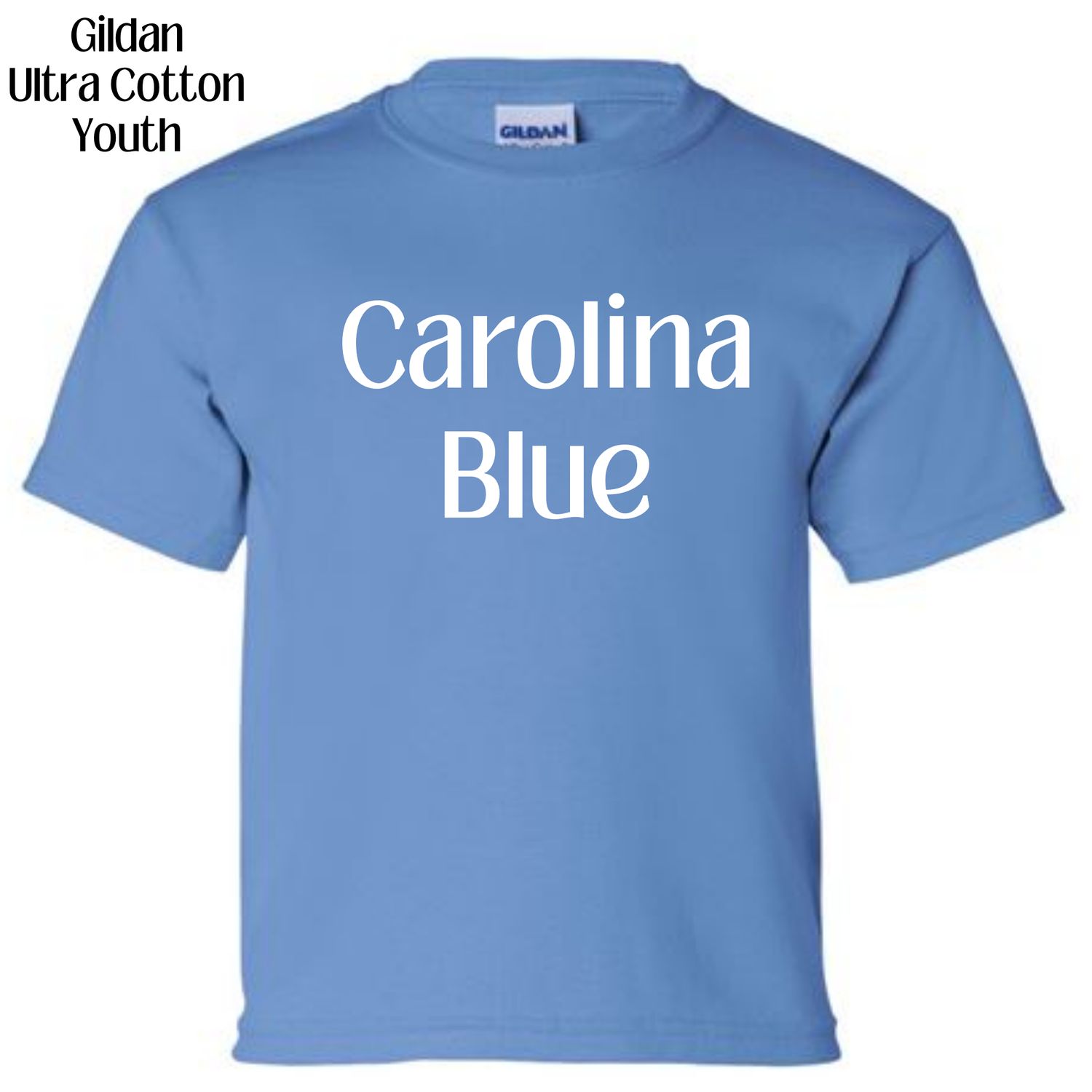 All Gildan Ultra Cotton YOUTH colors available (subject to change if unavailable from vendors)