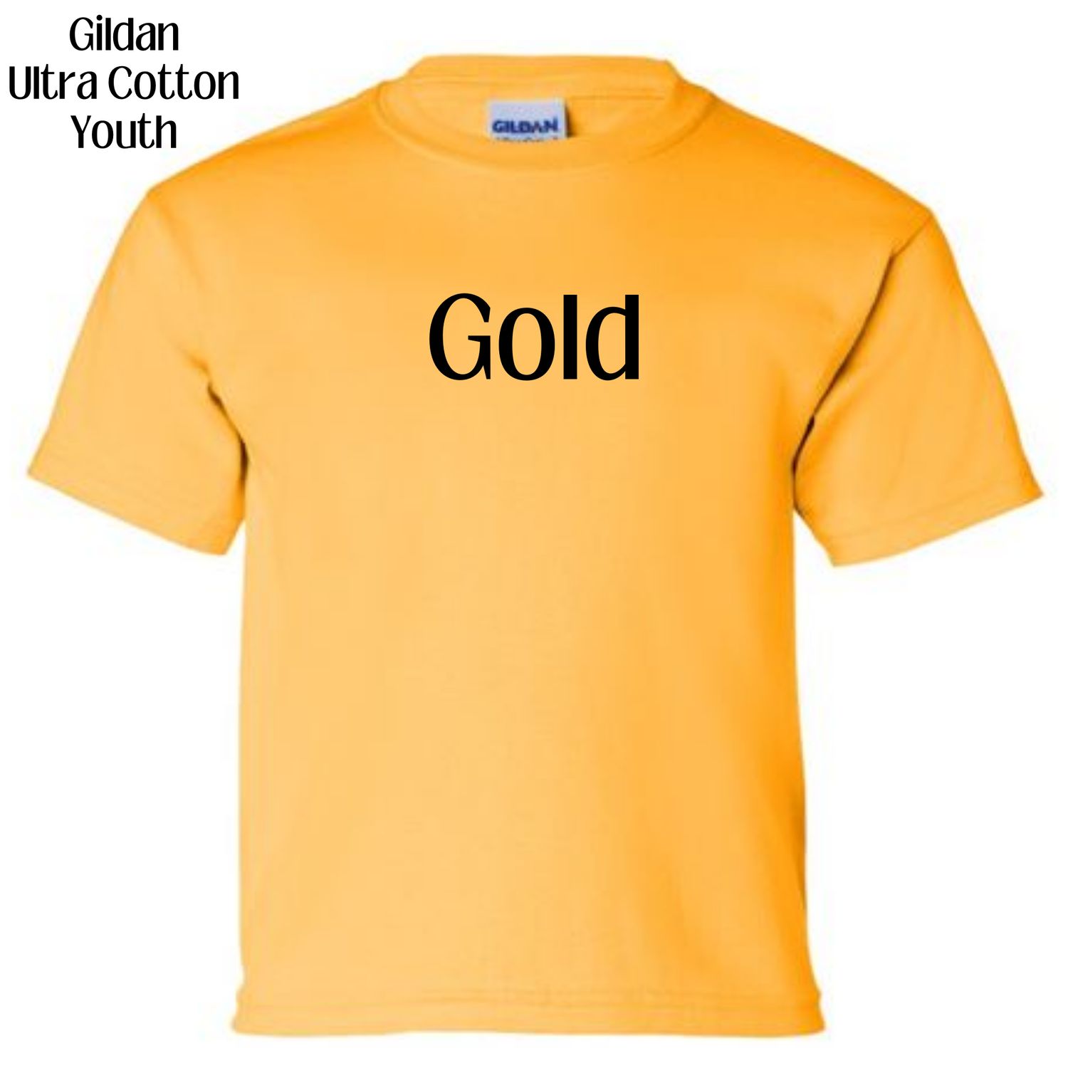 All Gildan Ultra Cotton YOUTH colors available (subject to change if unavailable from vendors)