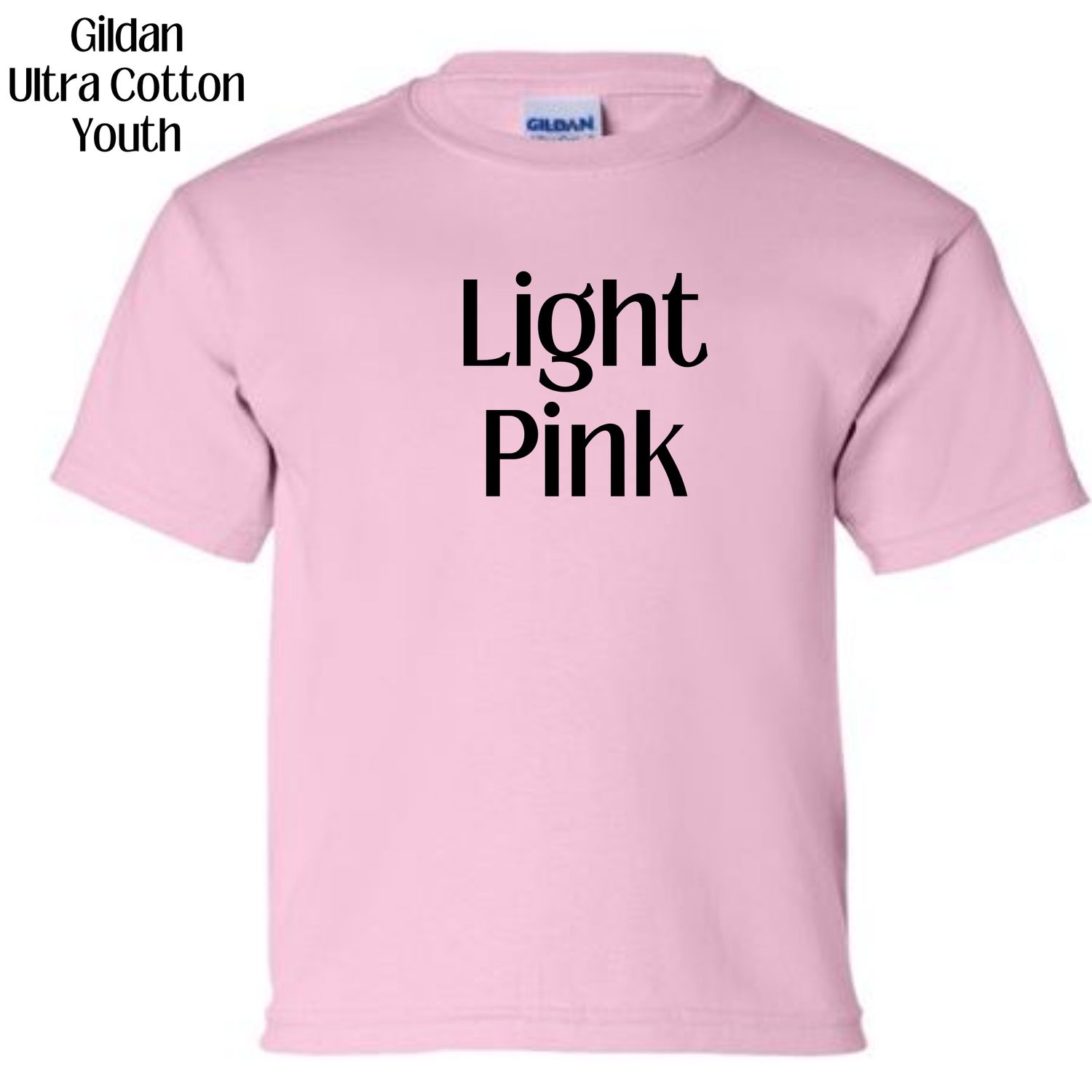 All Gildan Ultra Cotton YOUTH colors available (subject to change if unavailable from vendors)