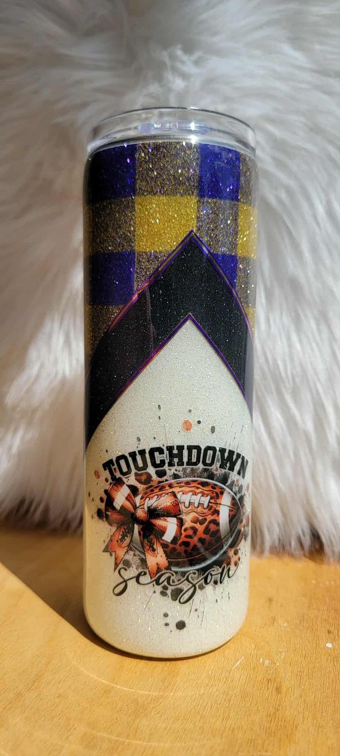 20oz V Split Plaid Touchdown Season