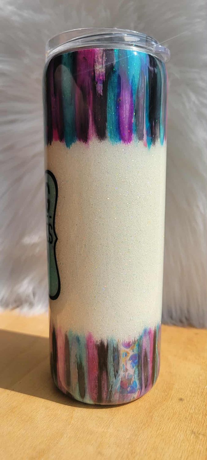 20oz Alcohol Ink Brush Stroke Mouth Operates Faster Than Brain