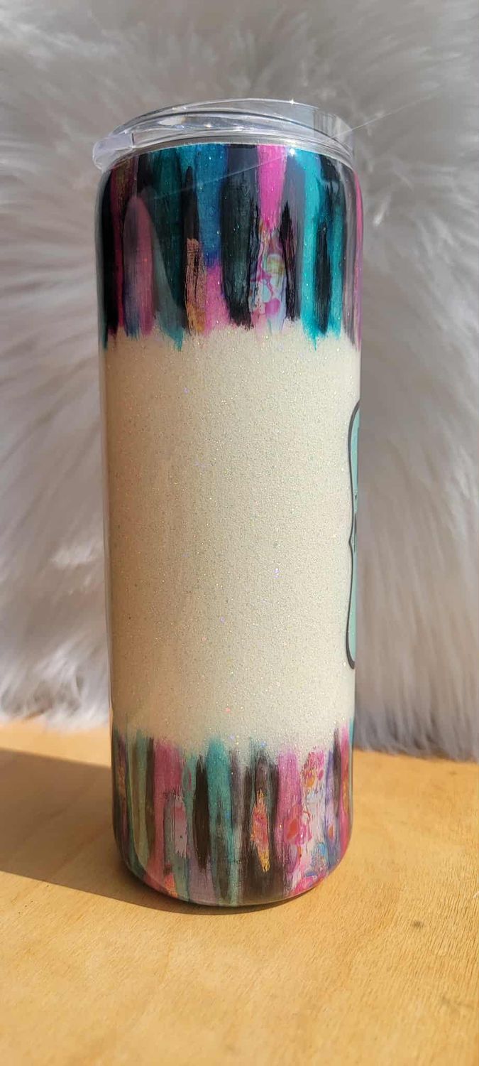 20oz Alcohol Ink Brush Stroke Mouth Operates Faster Than Brain