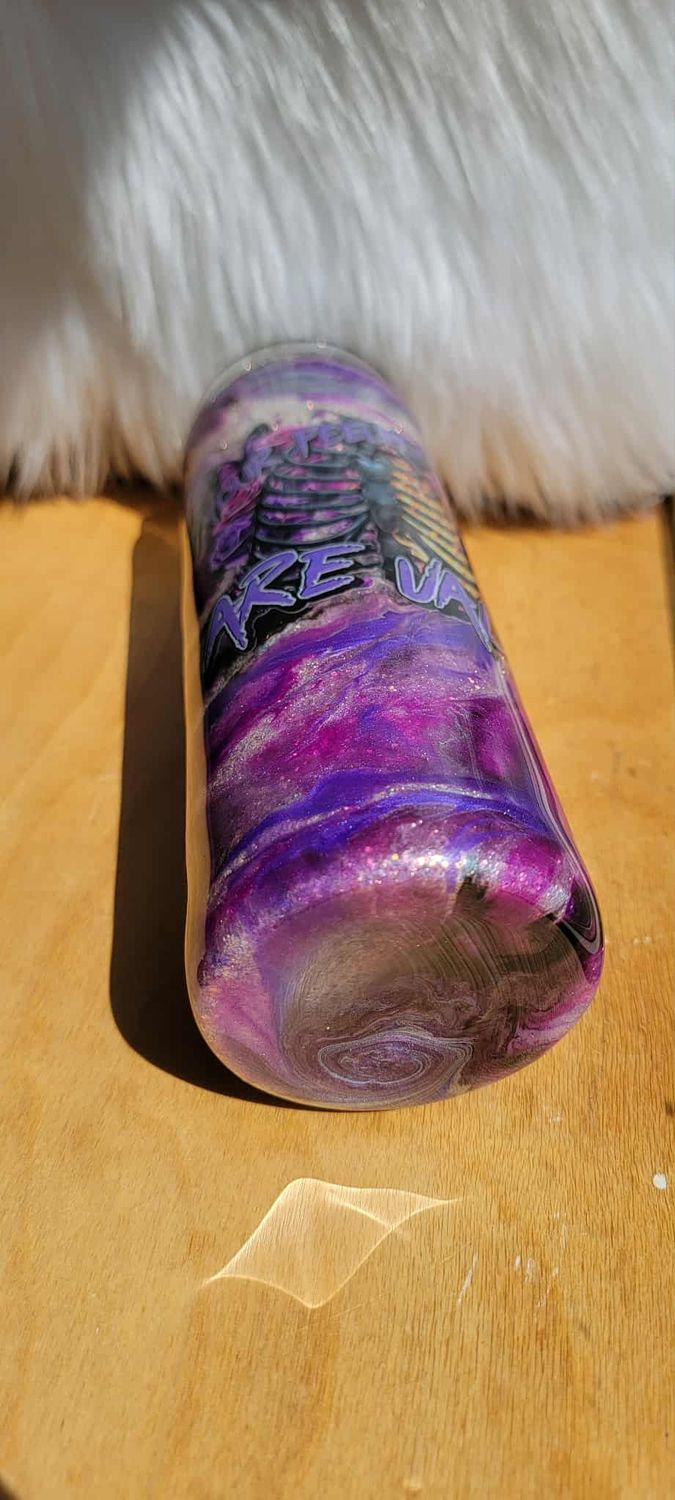 20oz Black &amp; and purple swirl Your Feelings Are Valid