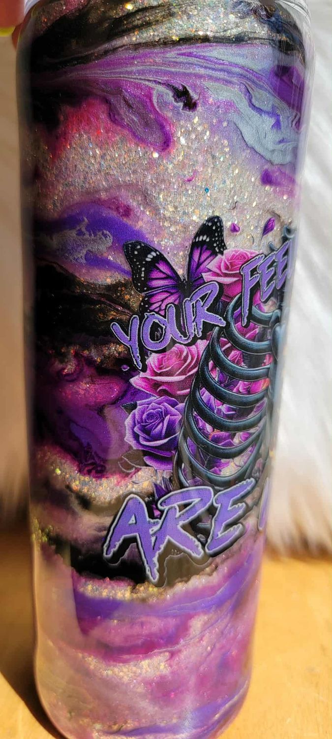 20oz Black &amp; and purple swirl Your Feelings Are Valid