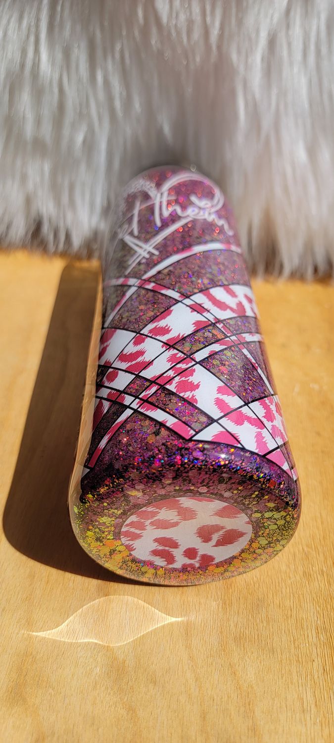 20oz Pink Color Shift Criss Cross Let Them