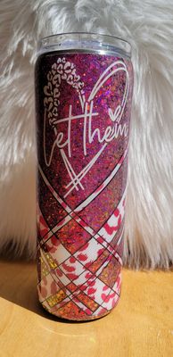 20oz Pink Color Shift Criss Cross Let Them