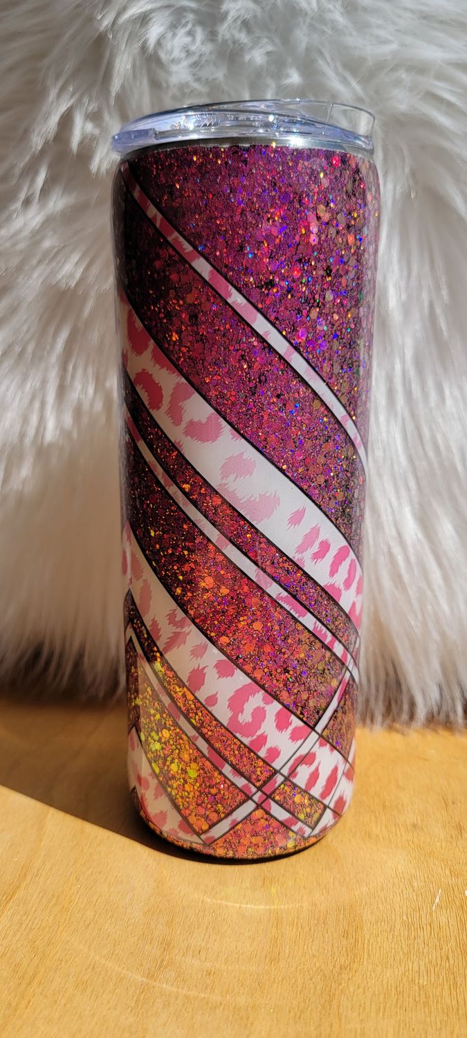 20oz Pink Color Shift Criss Cross Let Them