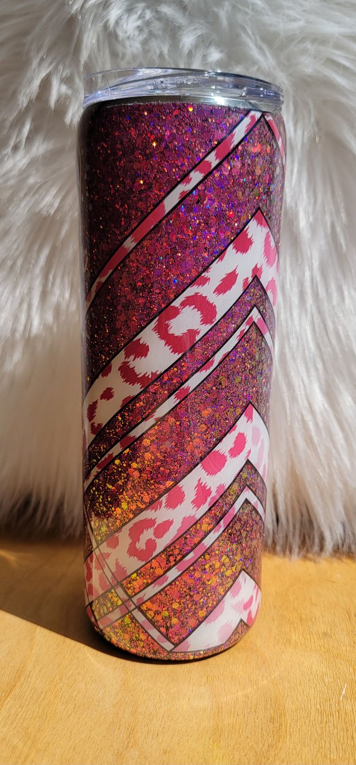 20oz Pink Color Shift Criss Cross Let Them