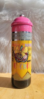 Glitter Pencil Holder with Apple &amp; Pencil decal