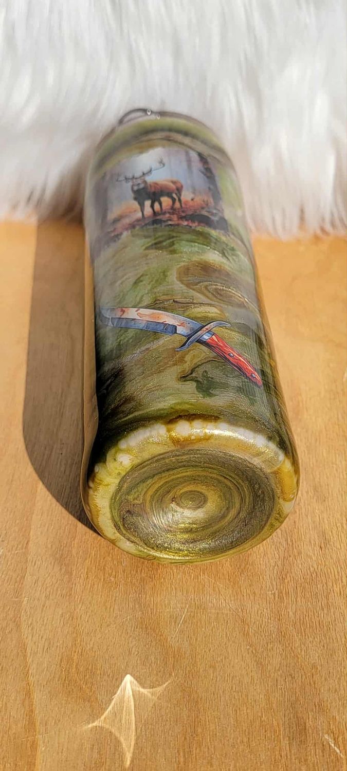 20oz Skinny Taper Light Camo Hunting Swirl