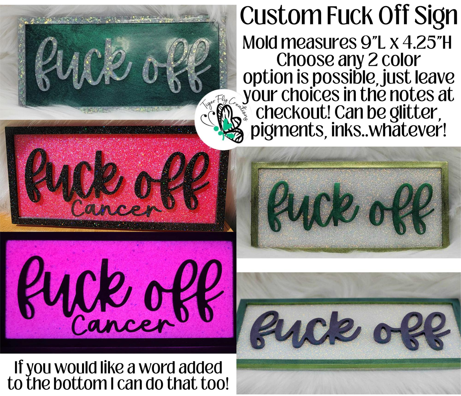 CUSTOM Resin art pieces Fuck Off Sign, Wine Stoppers, Pot leaf mold