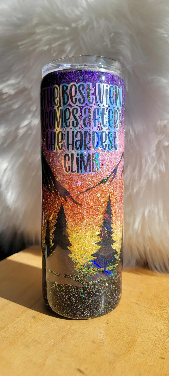 20oz The Best View Comes After The Hardest Climb 5 ombre tumbler