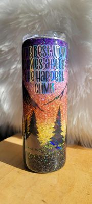20oz The Best View Comes After The Hardest Climb 5 ombre tumbler