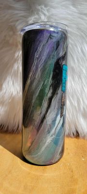 20oz Skinny Pray More Worry Less Milky way with pigment rub