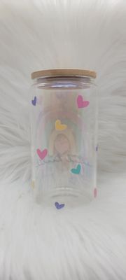 16oz Glass Can 'Mental Health Matters' Blue Shimmer