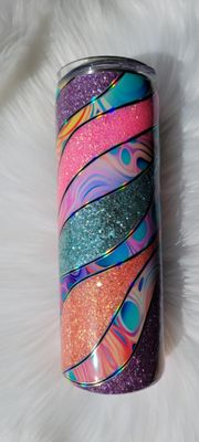 20oz Swirl with Stars of vinyl