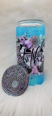 16oz Glass Snow Globe Tumbler ~ Let Them