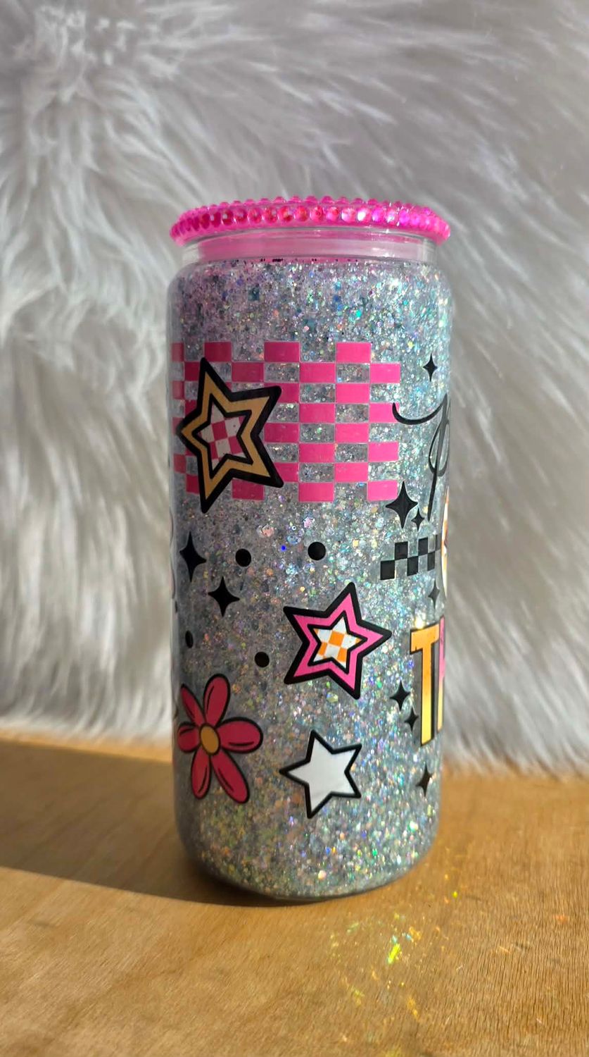 16oz Glass Snow Globe Tumbler ~ Professional Overthinker