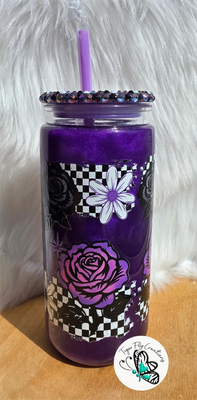 20oz Acrylic Snowglobe with Purple Cateye Effect ~ Bad Bitches Have Bad Days Too