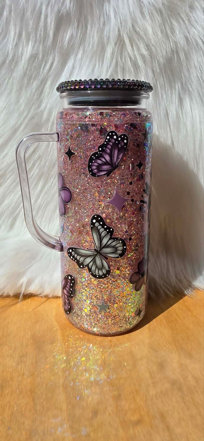 20oz Acrylic Snowglobe with Handle "I'm not always a bitch just kidding fuck off"
