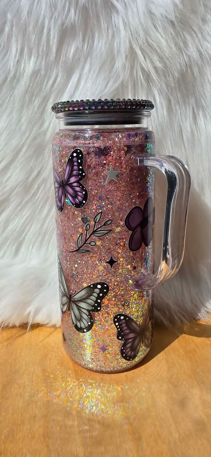 20oz Acrylic Snowglobe with Handle "I'm not always a bitch just kidding fuck off"