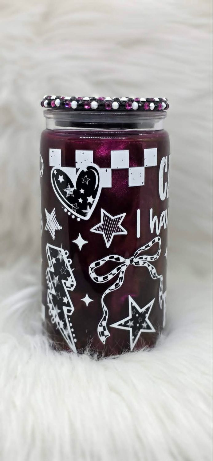 16oz Acrylic Snow Globe Cat Eye Tumbler ~ Caution I have absolutely no filter