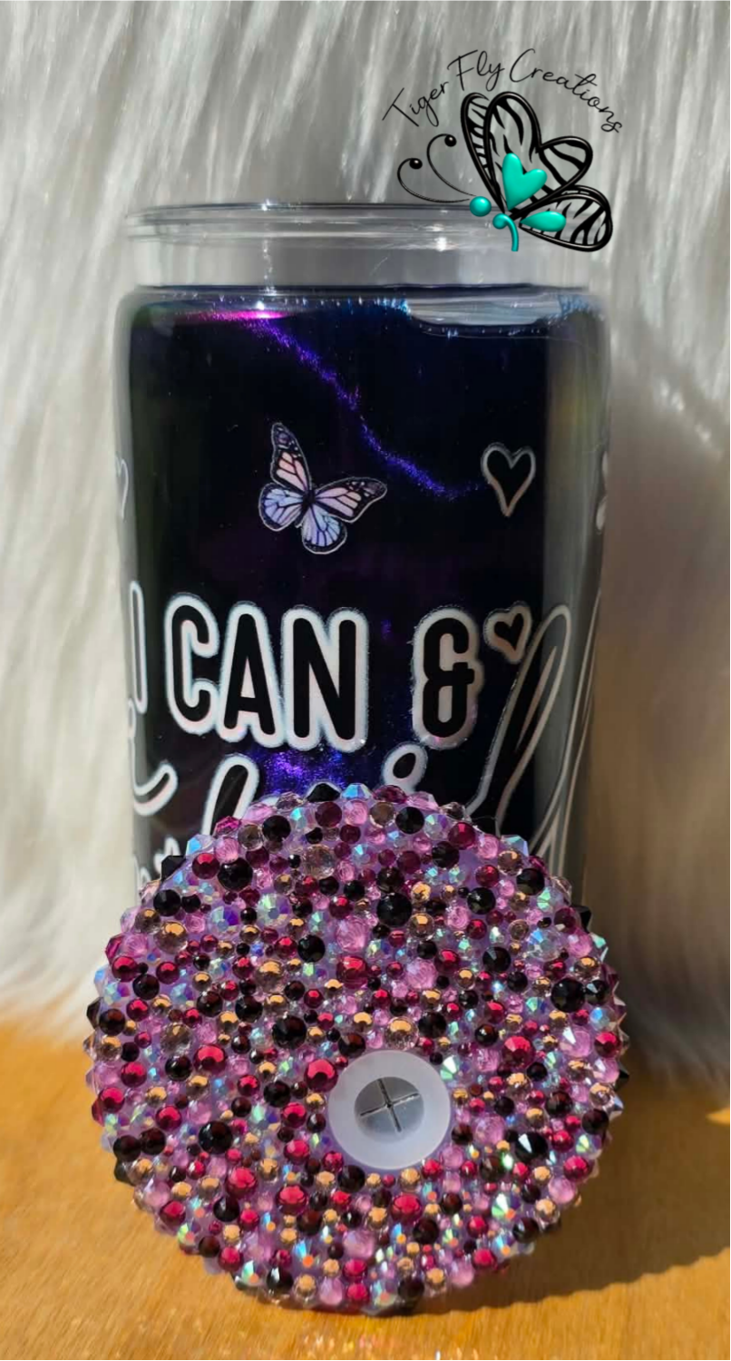 16oz Acrylic Snowglobe with Purple Cat Eye Effect ~ I can &amp; I Will Watch Me