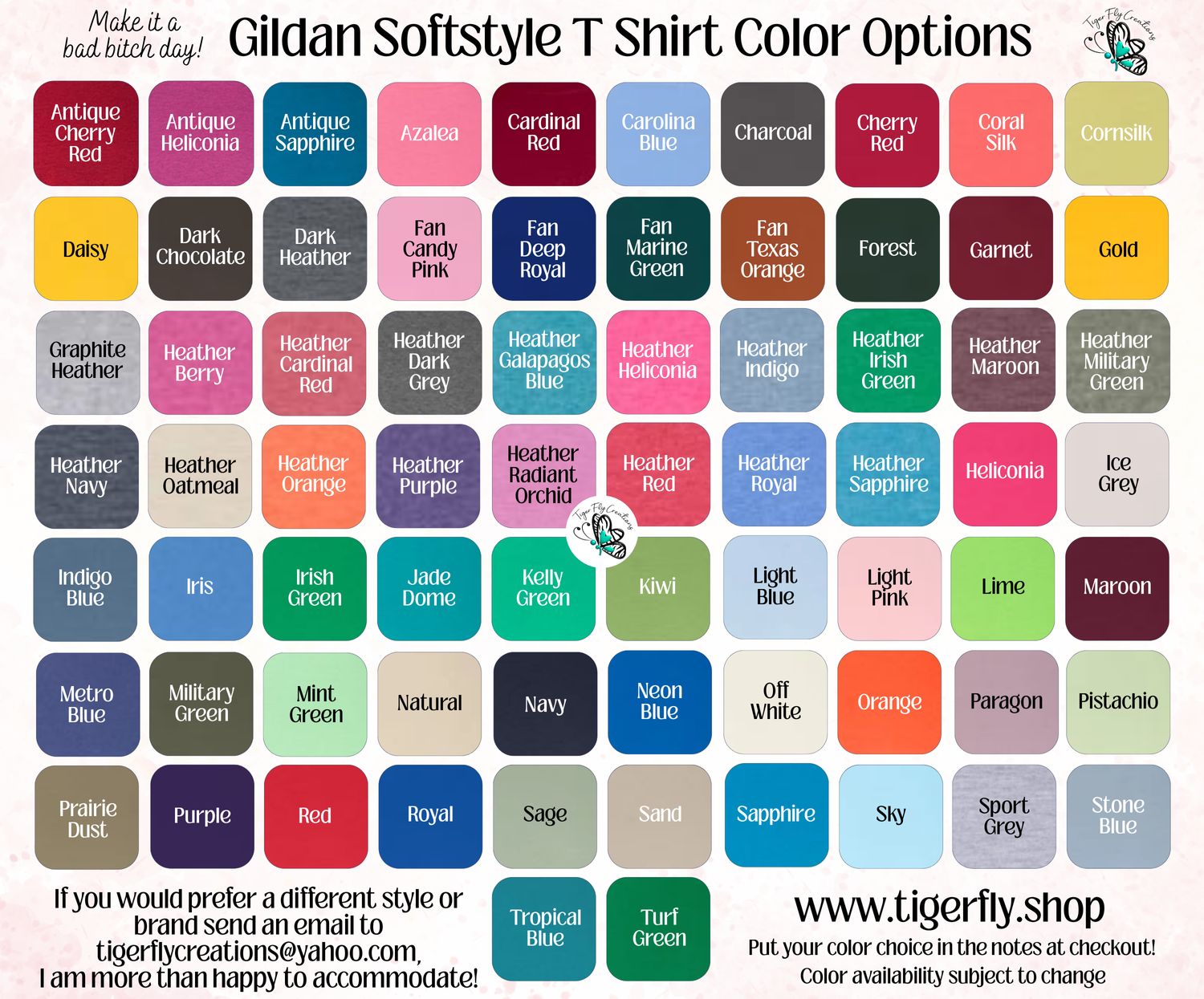 Shirt color choices
