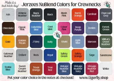 Shirt color choices