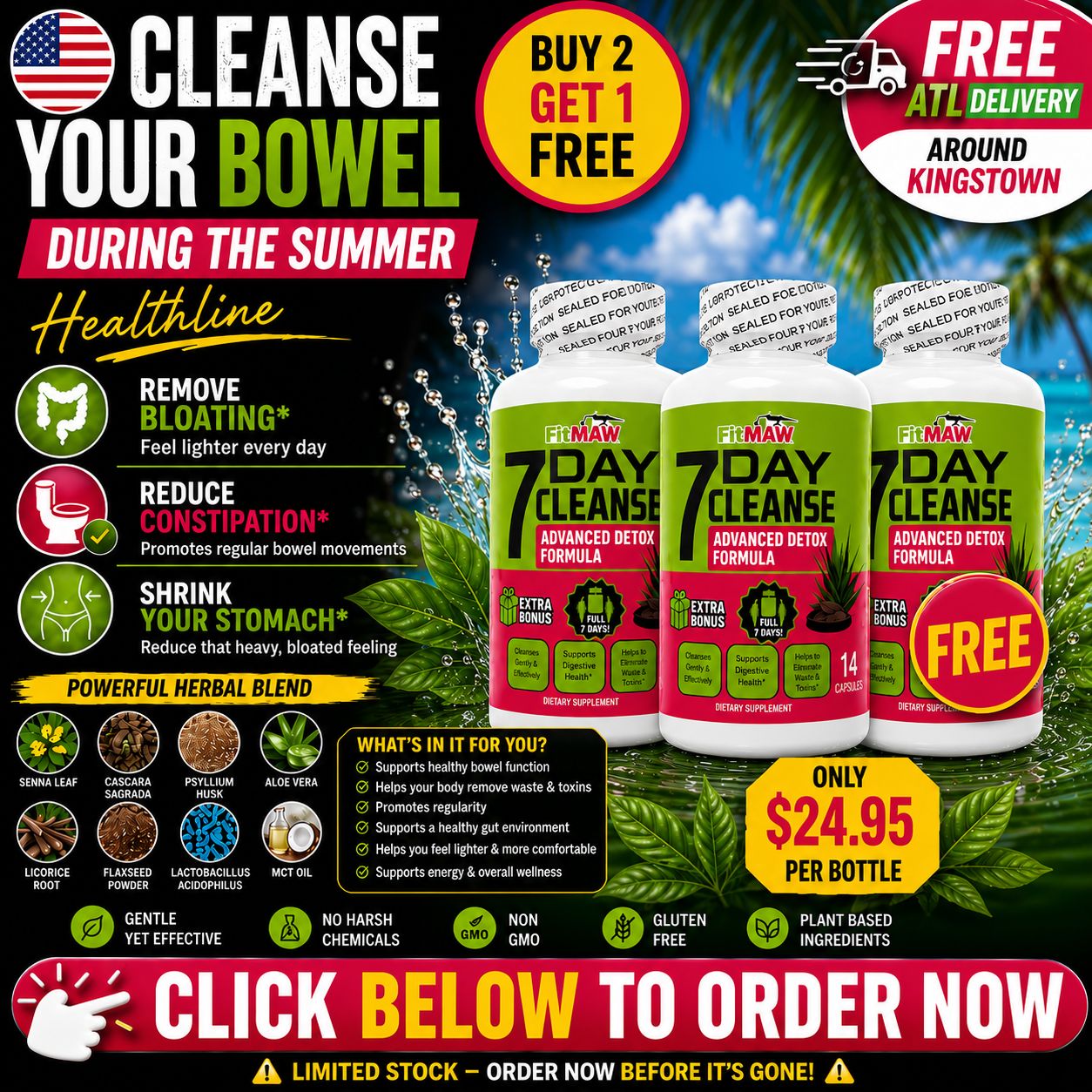 (NEW) 7-DAY CLEANSER | Advanced Herbal Formula | 💥BUY 3 GET 2 FREE!!!!💥