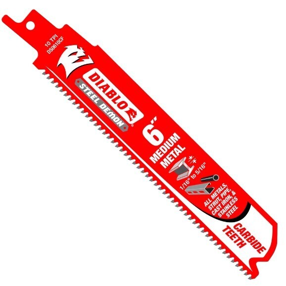 Diablo Steel Demon 6 in. Carbide Recip Blades for Medium Metal Cutting