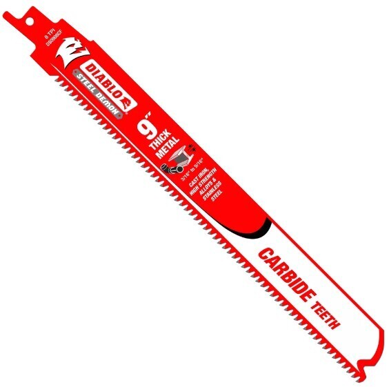 Diablo Steel Demon 9 in. Carbide Recip Blades for Thick Metal Cutting