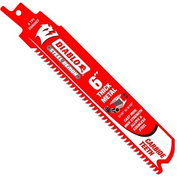Diablo Steel Demon 6 in. Carbide Recip Blades for Thick Metal Cutting