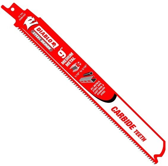 Diablo Steel Demon 9 in. Carbide Recip Blades for Medium Metal Cutting