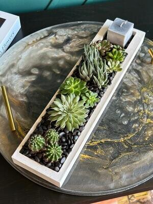 SUCCULENT GARDEN WITH CANDLE