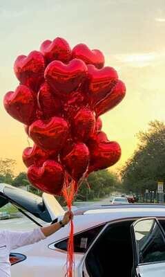 Two Dozen Red heart-shaped Balloons