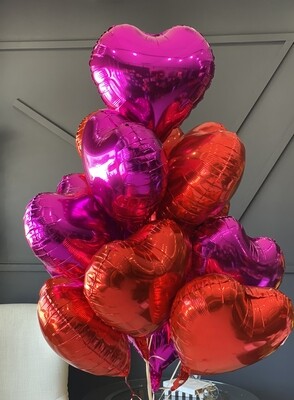 Dozen Red and Hot Pink Balloons