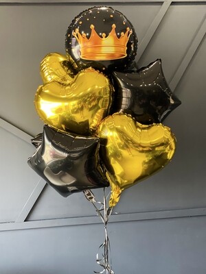 Black and Gold Balloons Bunch