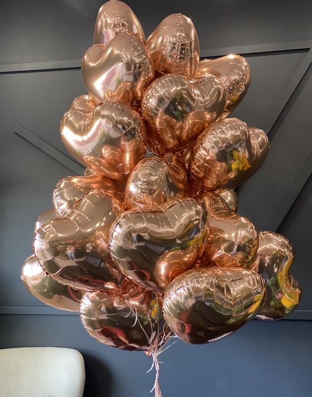 Two Dozen Rose Gold Balloons