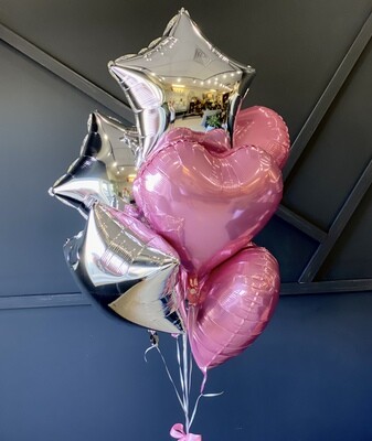 Silver and Pink Balloons
