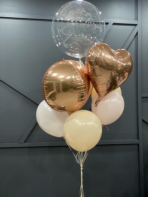 Cream and Rose Gold Balloons Bouquet