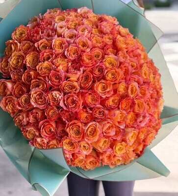 150 Orange Roses Hand-Crafted Bouquet