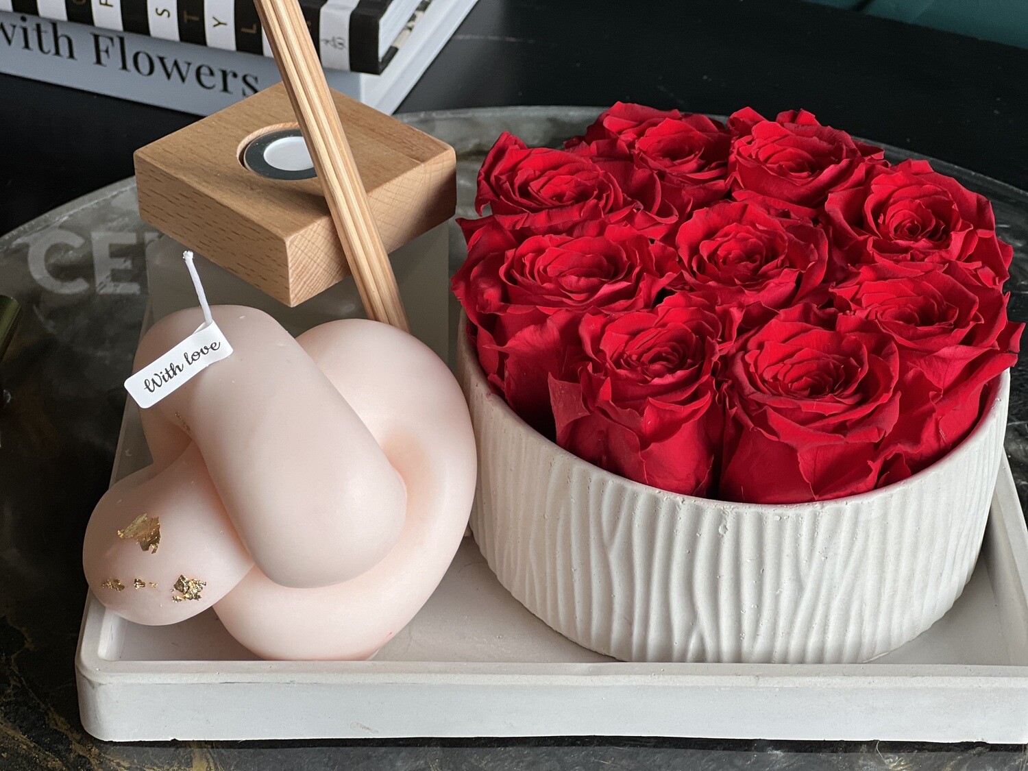 With Love - gift set with forever roses