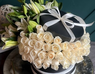 Roses and Lilies | Flower Arrangement in a  box