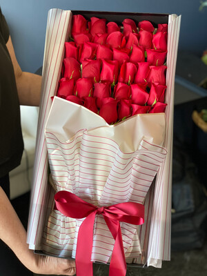 3 Dozen Red Roses in a long box