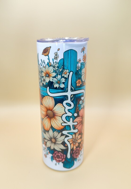 Faith Cross 20oz Slim Tumbler